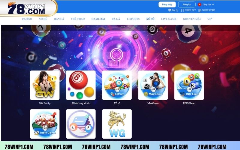 Xổ Số 78win là sảnh game được đánh giá cao